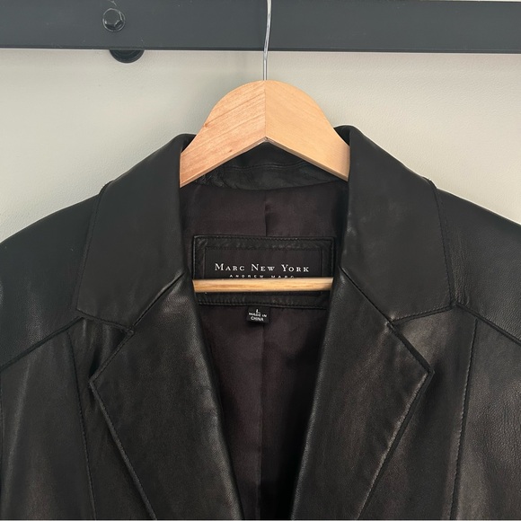 Buttery Soft 100% Leather One Button Single Breasted Blazer Jacket Size Large - Picture 2 of 15